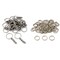 Nickle Plated Split Ring 12mm & Keyring with Chain 28mm Kit 75 Pcs